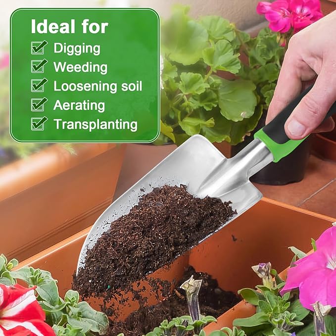 Garden Shovel Hand Trowel, Heavy Duty Hand Shovel with Ergonomic Handle,Garden Shovels for Digging