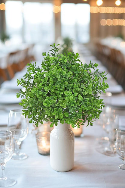 Artificial 5Pcs Faux Seeded Eucalyptus Leaves Stems Fake Plants Sharp UV Resistant Faux Plastic