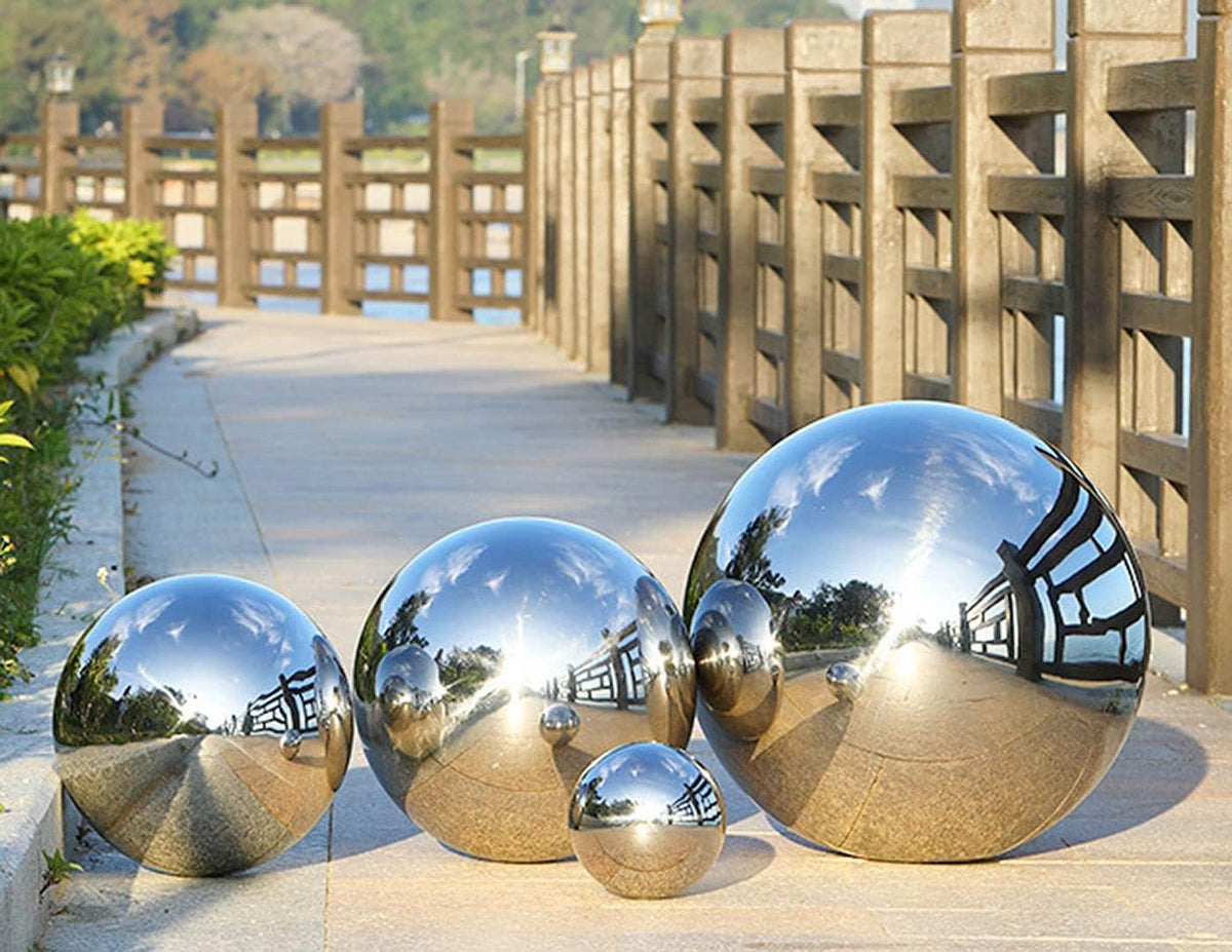 Nerien Gazing Ball, 2 Inch Stainless Steel Garden Mirror Globe, Polished Ornament Sphere, Hollow