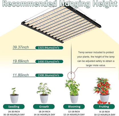SZHLUX 800W LED Grow Light 7×7ft with Timer and Temp Control, Full Spectrum UV&IR Grow Lamp with