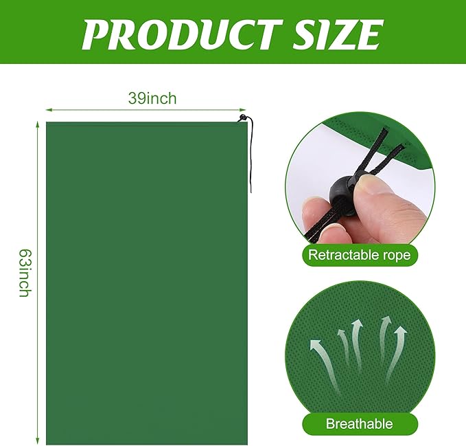 Alpurple 2 Packs Winter Drawstring Plant Covers- 39 x 63 Inch Warm Plant Protection Cover Bags