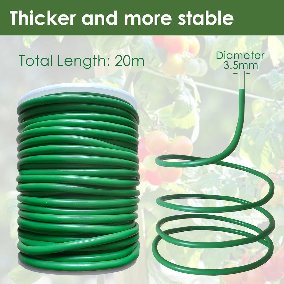 Soft Plant Tie Garden Plant Twist Tie TPR Plant Supply, for Supporting and Fixing Garden Planting