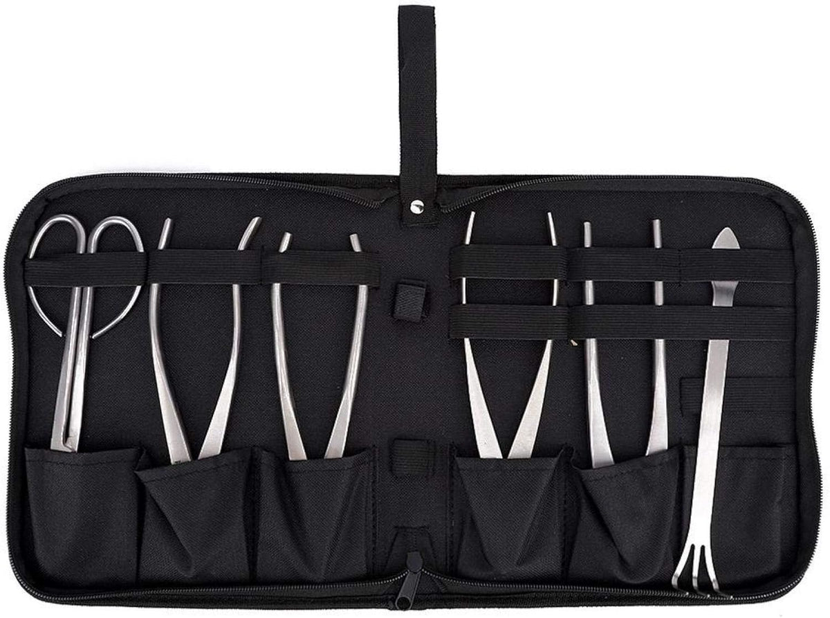Bonsai Tools Set, 6pcs Stainless Steel Bonsai Garden Plant Tree Scissors Trimming Cutting Tool Set