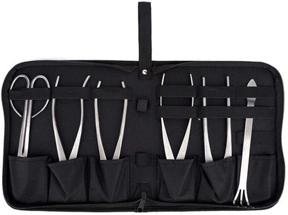 Bonsai Tools Set, 6pcs Stainless Steel Bonsai Garden Plant Tree Scissors Trimming Cutting Tool Set