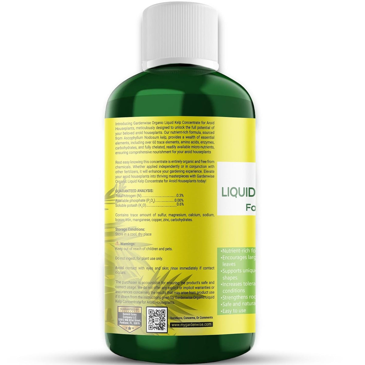Organic Premium Seaweed Fertilizer - Liquid Kelp Plant Food for Aroid Houseplants: Monstera