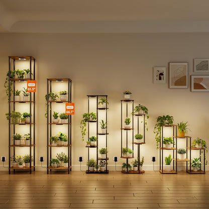 Bstrip Plant Stand Indoor with Grow Light, 81.3" Tall Indoor Plant Shelf, 6 Tier Flower Stand with