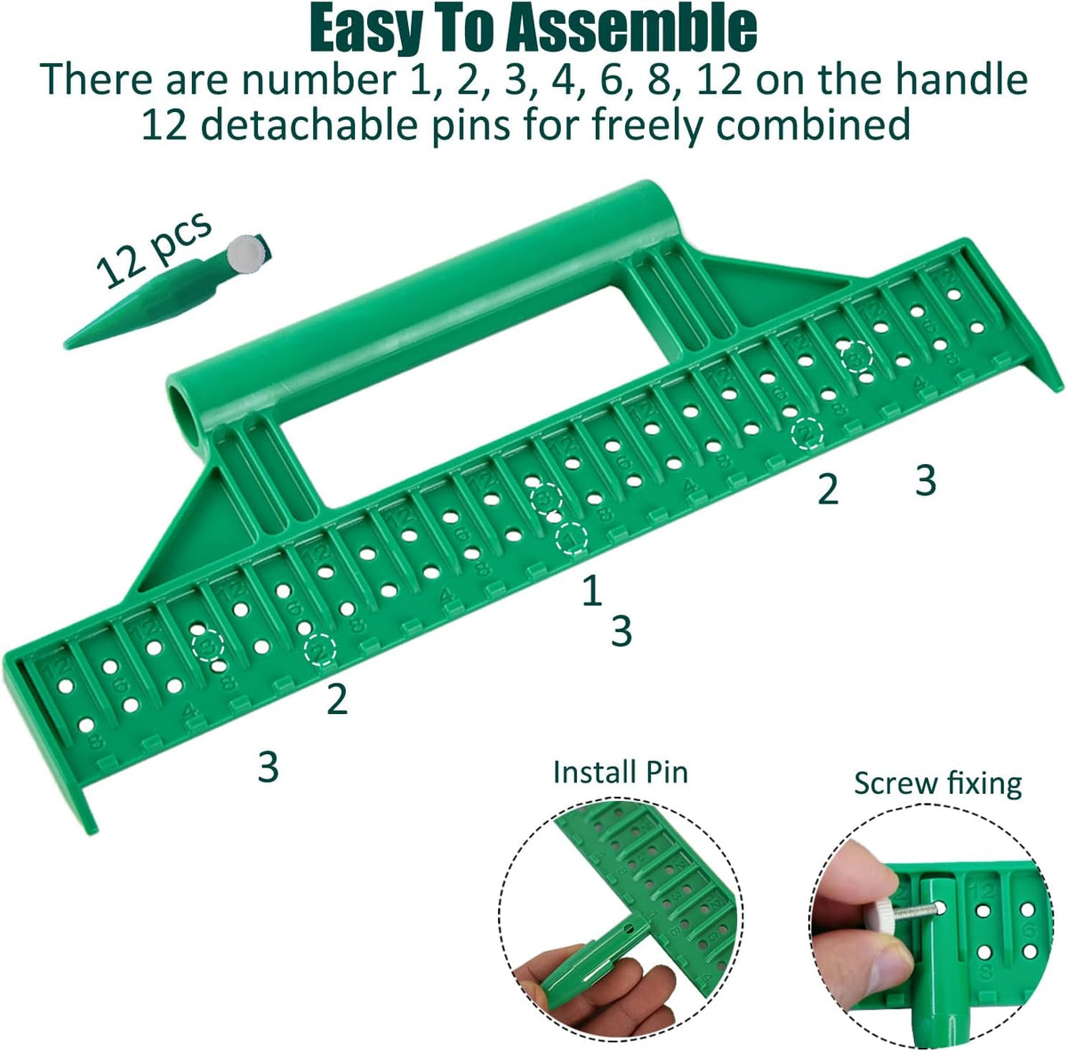 Seed Dibber, Multifunctional Seed Spacer Tool, Seed-in Soil Digger Garden Spacer aid for Planting