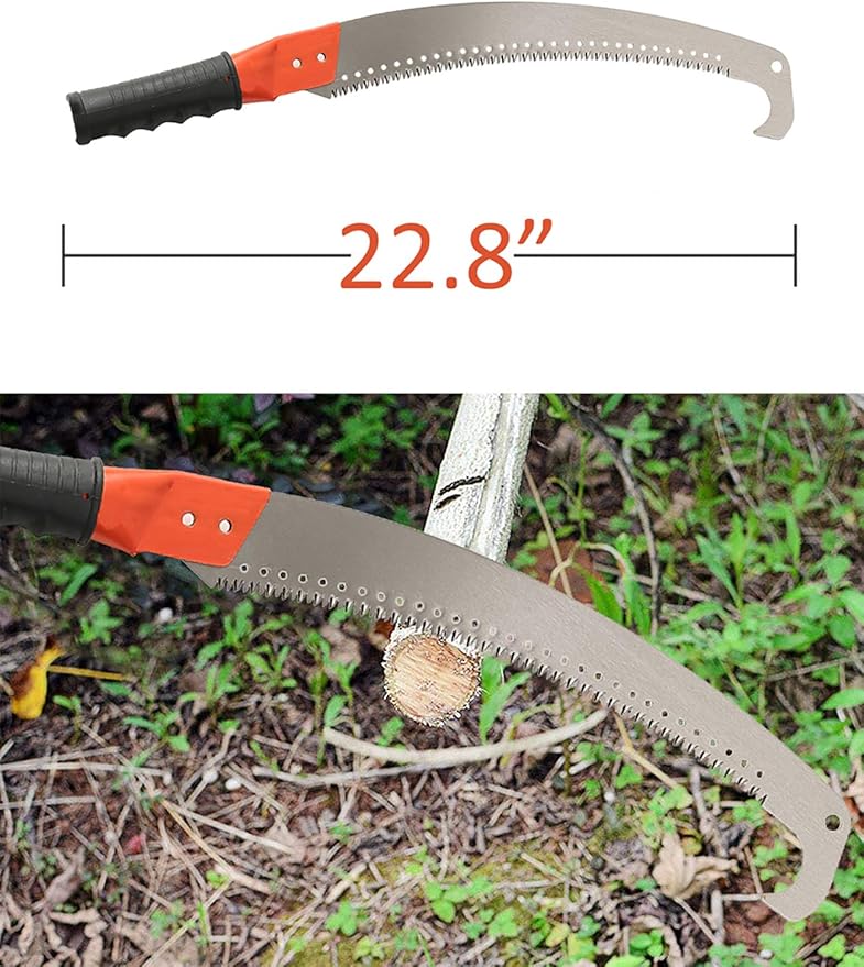 HOSKO 14FT Pole Saw for Tree Trimming, Long Extension Pruning Saw, Blade Tree Trimmer Pole, Manual