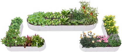 A ANLEOLIFE 3-Pack 12X3X1.5ft & 81x81x18 in Deep Root Galvanized Raised Garden Beds Outdoor for