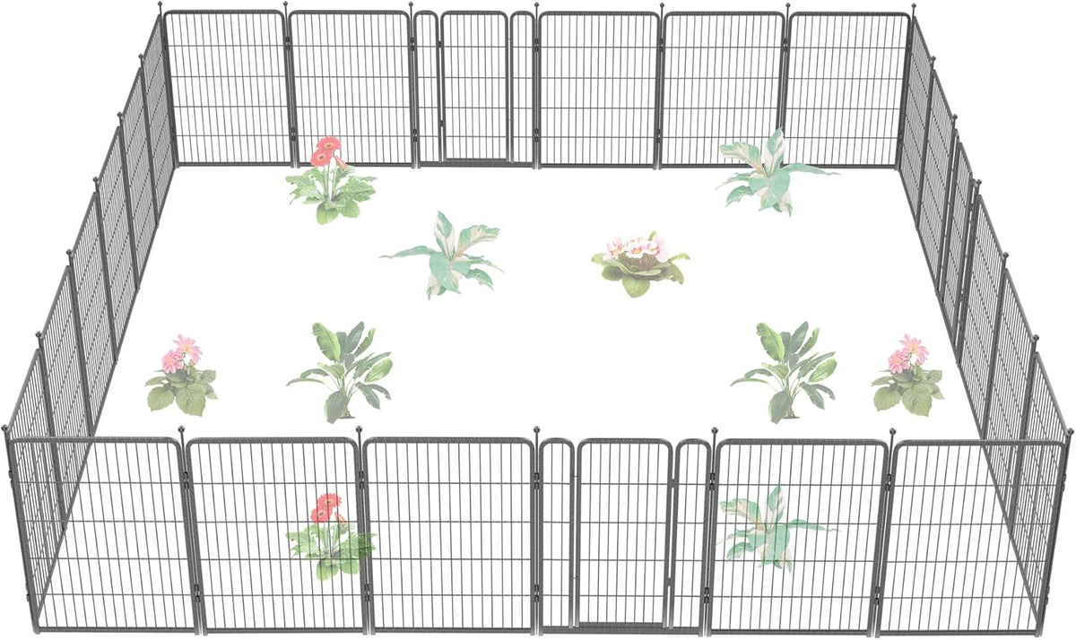 FXW Garden Fence Outdoor for The Yard – 40in(H) x 54.7ft(L) Heavy Duty Metal Animal Barrier for Dog
