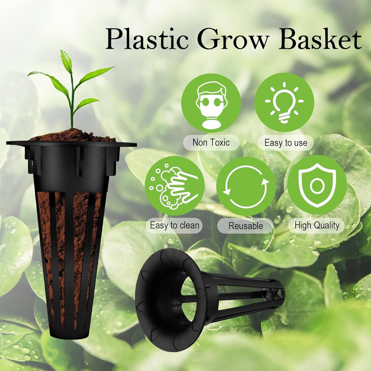 Cunhill 100 Pcs Hydroponic Growing Kit Include 50 Pcs Plant Replacement Basket Containers and 50