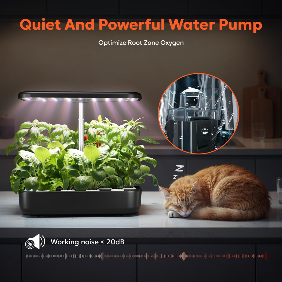 owltron Hydroponics Growing System Kit, 12 Pods Indoor Herb Garden with 24W LED Grow Light Full