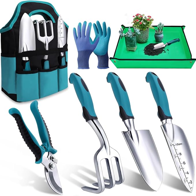 Kynup Garden Tools 7-Piece, Gardening Hand Tools, Gardening Tools Set Cultivators with