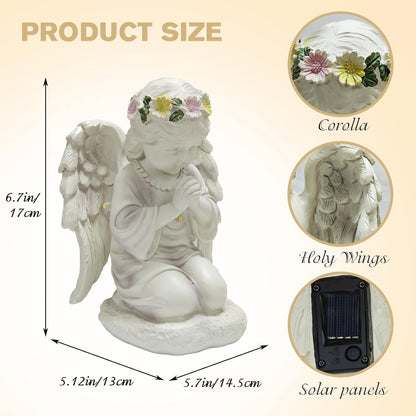 Solar Garden Outdoor Angel Statues - Outdoor Angel Sculptures Garden Decorations with Waterproof