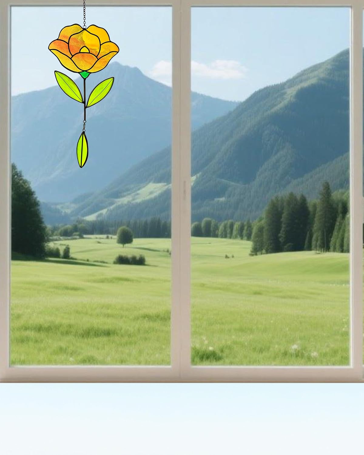 Flower Suncatchers, Stained Glass Window Hangings, Garden Suncatchers for Window and Wall Decor