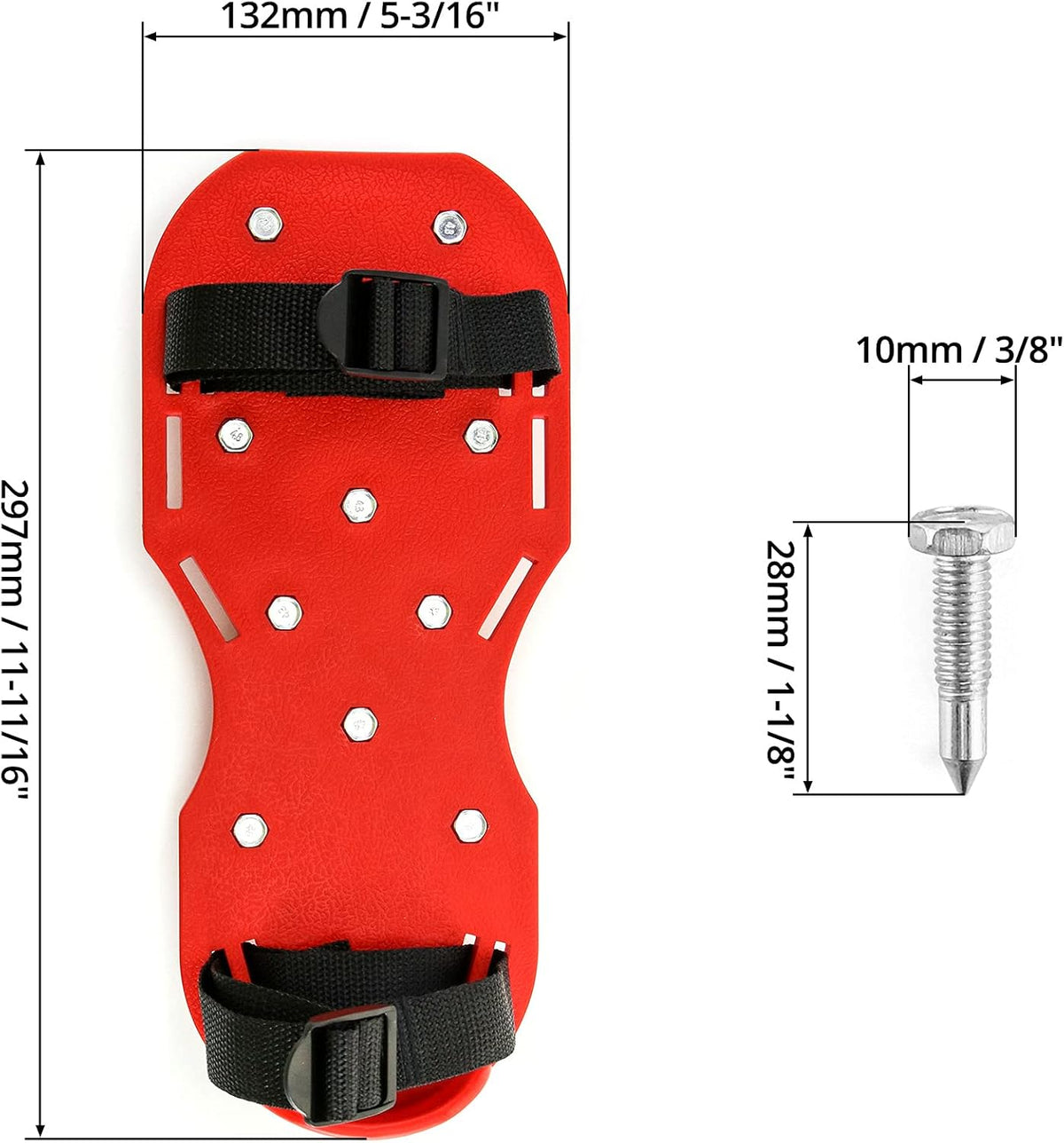 QWORK Gunite Spiked Shoes With 3/4” Short Spikes Perfect For Epoxy Floor, Overlays, Cover