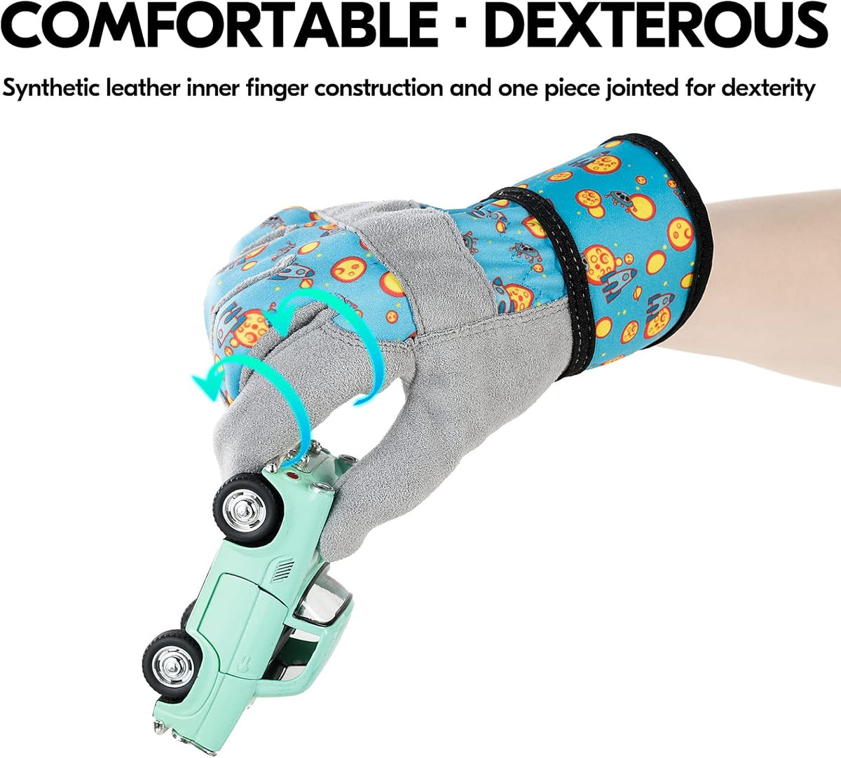 Vgo... 1-Pair Age 6-7 Kids Gardening Gloves,Children Yard Work Gloves,Soft Safety Outdoor Playing