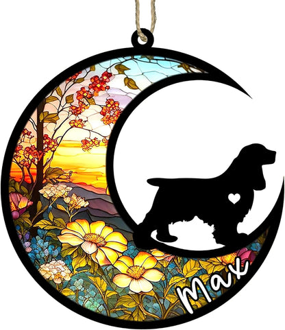 Personalized Dog Memorial, Custom Name Cocker Spaniel Dog Christmas Ornament with Name, Custom