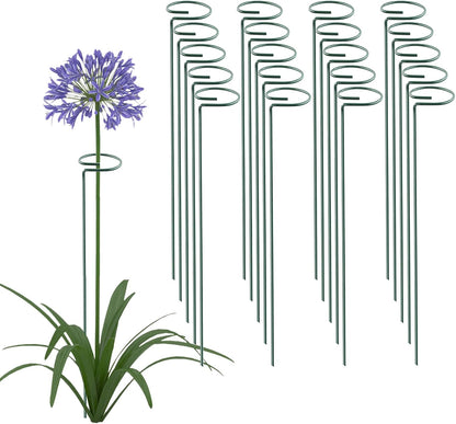 20 Pack 16 Inch Plant Support Stakes, Metal Single stemmed Flower Support Hoops，Garden Plant Stakes