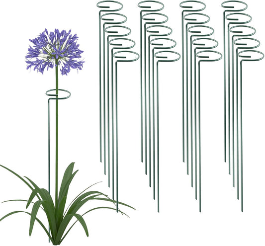 20 Pack 16 Inch Plant Support Stakes, Metal Single stemmed Flower Support Hoops，Garden Plant Stakes