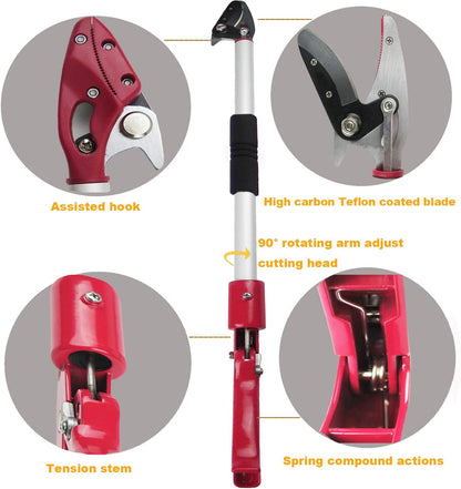 6 Feet Cut and Hold Tree Pruner, Rotation Pole Tree Trimming, Long Reach Fruit Picker, Branches
