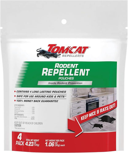 Tomcat Repellents Rodent Repellent Pouches, Ready-to-Use, Inside Rodent Prevention with Essential