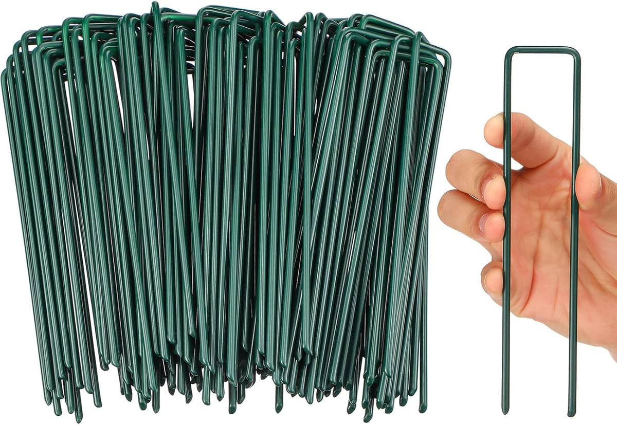 Therwen 6 Inch Turf Stakes for Artificial Grass Green Landscape Staples Bulk Galvanized Heavy Duty