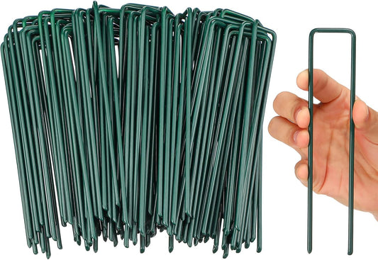 Therwen 6 Inch Turf Stakes for Artificial Grass Green Landscape Staples Bulk Galvanized Heavy Duty