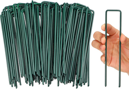 Therwen 6 Inch Turf Stakes for Artificial Grass Green Landscape Staples Bulk Galvanized Heavy Duty