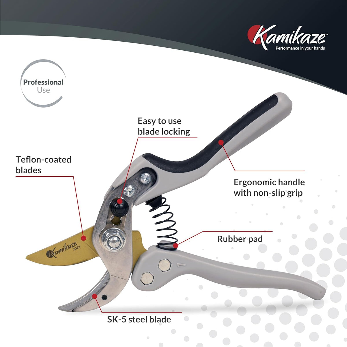 KM1-M FORCE ANVIL SHEAR- ANVIL PRUNER, Pruning Shears. Garden Pruners, Plant Pruners, Pruning