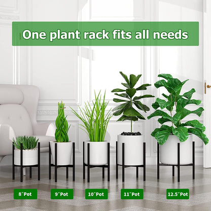 EKNITEY Adjustable Plant Pot Stand: Indoor Outdoor Modern Flower Holder Metal Plant Rack Organizer