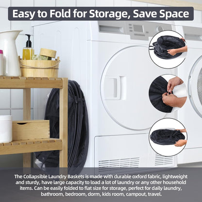 BATTOO Collapsible Laundry Baskets- Foldable Hamper for Laundry Extra Large Pop Up Laundry Hamper