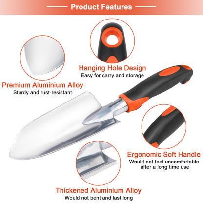 Garden Shovel Trowel Garden Tool Set, 2 Pack Heavy Duty Gardening Tools Set Include Wide Garden