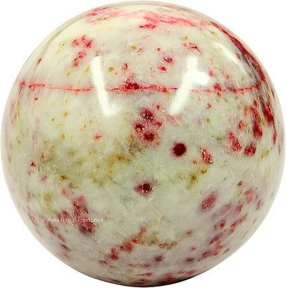 Amazing Gemstone Cinnabarite Crystal Ball with Stand - 2 Inches Crystal Sphere Meditation Balls for