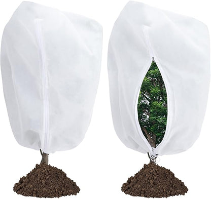 2-Pack Plant Covers Freeze Protection 78" x 89" 2.2 oz, Large Size Bag Frost Cloth Plants Jacket