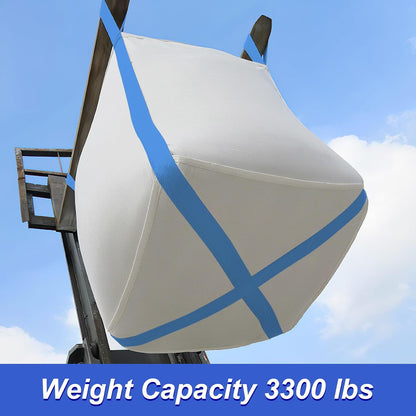2 Pack FIBC Bulk Bag, 1.5 Ton Bag, 35"L x 35"W x 43"H, 3300lbs SWL, Duffle Top Flat Bottom, Heavy