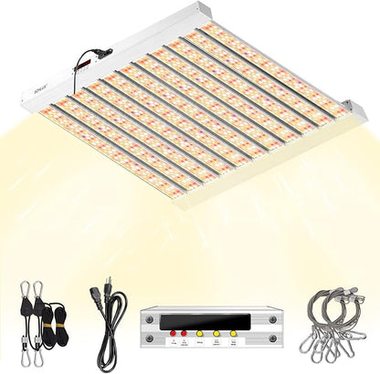 SZHLUX 500W LED Grow Light 4x4/5x5ft with Timer and Temp Control, Full Spectrum Grow Lamp with 1056