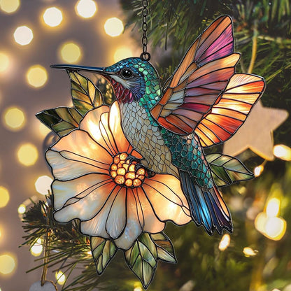 Hummingbird Mosaic Style Acrylic Suncatcher Stained Glass Effect Window Car Hanging Christmas