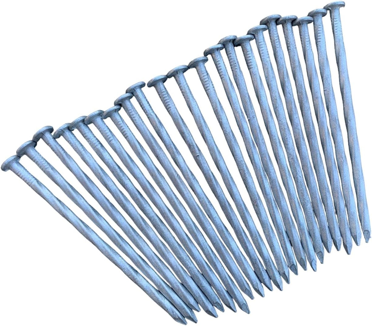Sandbaggy 6" Heavy Duty Galvanized Artificial Turf Stakes - Spiral Landscape Nails - Ground
