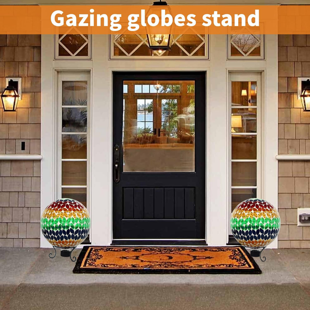 Kesywale Metal Gazing Ball Stand for 10 or 12 Inch Outdoor Garden Gazing Globes and for Plant or