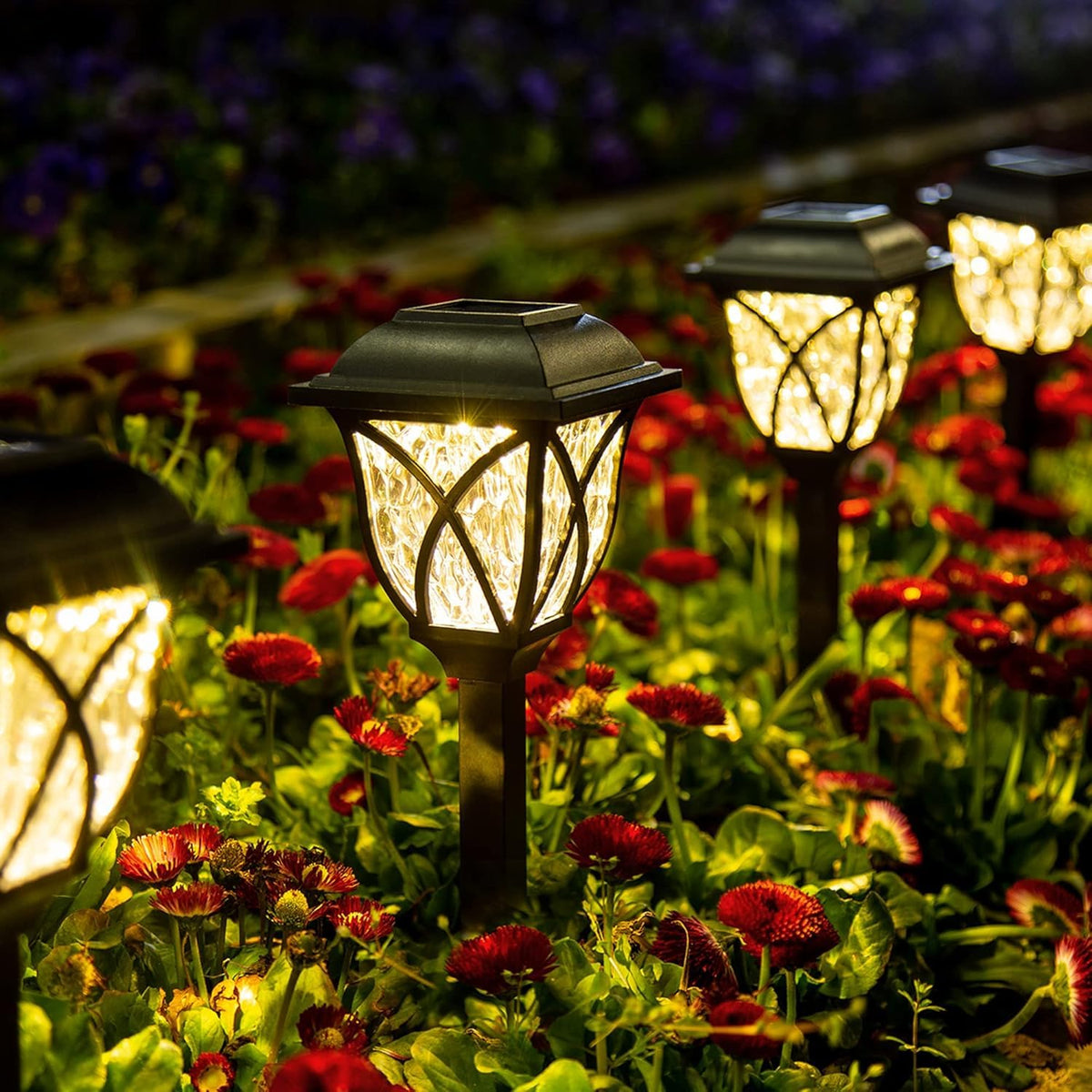 GIGALUMI 6 Pack Solar Lights Outdoor Waterproof, LED Solar Garden Lights