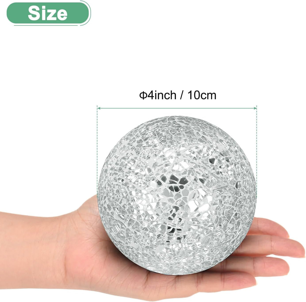 Decorative Ball for Bowls, 4 Inch Mosaic Glass Balls Decorative Glass Orbs for Home Decor/Dining