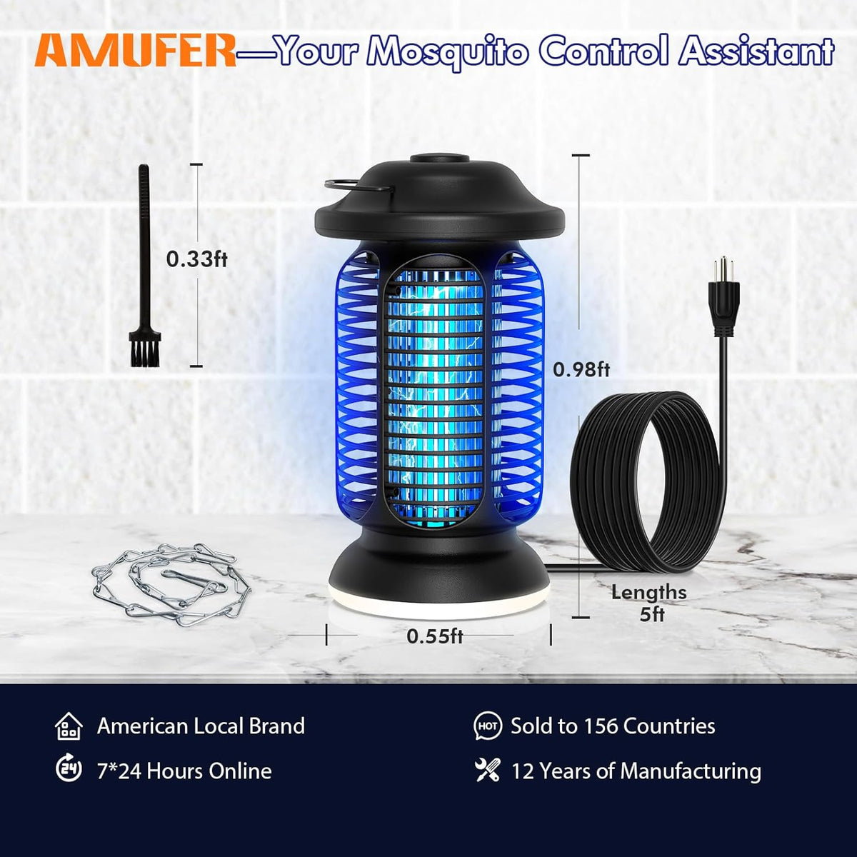 Bug Zapper Outdoor & Indoor, Upgraded 18W Exclusive Blue-Violet Light with 2W LED Lamp, 100%