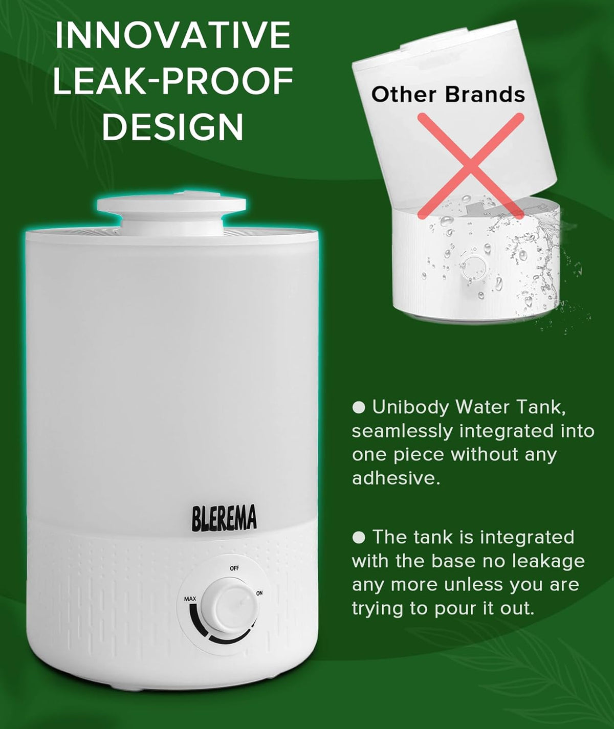 3L No Leak Plant Humidifiers for Grow Tent Greenhouse and Grow Room, Top-Fill, Auto Shut Off, with