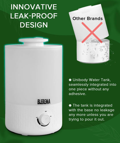 3L No Leak Plant Humidifiers for Grow Tent Greenhouse and Grow Room, Top-Fill, Auto Shut Off, with