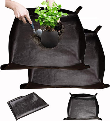 BIUWING 2PCS 39.4" x 39.4" Large Plant Repotting Mat Waterproof Transplanting Mat Indoor Plant