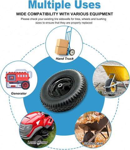 4.80/4.00-8" Pneumatic Tire and Wheel Assy,2PR (Air Filled)- 5/8"or 3/4" Powdered Metal bushings