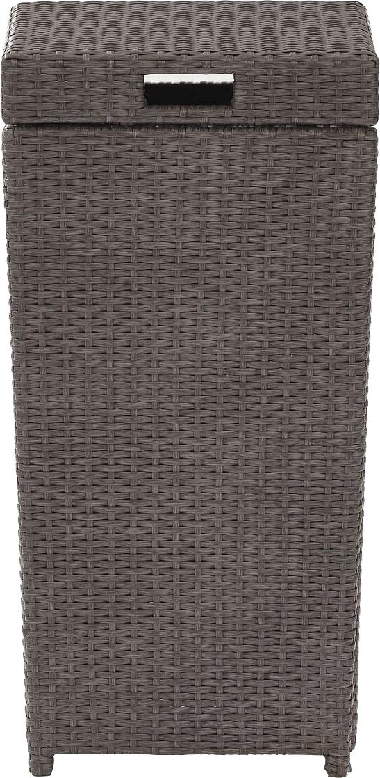 Crosley Furniture Palm Harbor Resin Wicker Outdoor Trash Can With Lid for Backyard, Patio, Deck