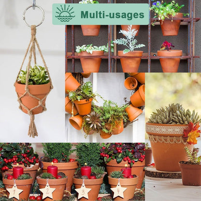 vensovo 4 Inch Terracotta Plant Pots with Saucer - 6 Pack Clay Flower Pots with Drainage, Great for