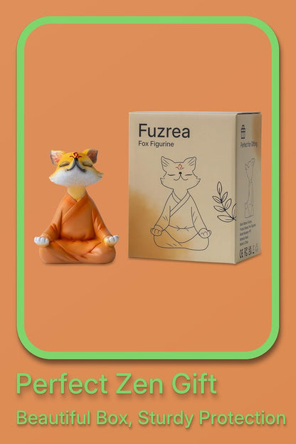 Zen Fox Figurine — Meditating Fox Buddha Statue for Home Decor, Living Room, Yoga & Meditation